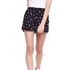Women's High Waist Beach Shorts Quick Dry Breathable Eco-Friendly 100% Cotton Light Knitted Customized Colors Logo <b>Elastic</b> Waist - Product Image 1