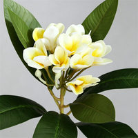 Bunga Plumeria Frangipani Buatan Tangan Premium L-108, Sentuhan Alami, Tangkai Panjang, Daun Tebal, Dekorasi Rumah & Pernikahan