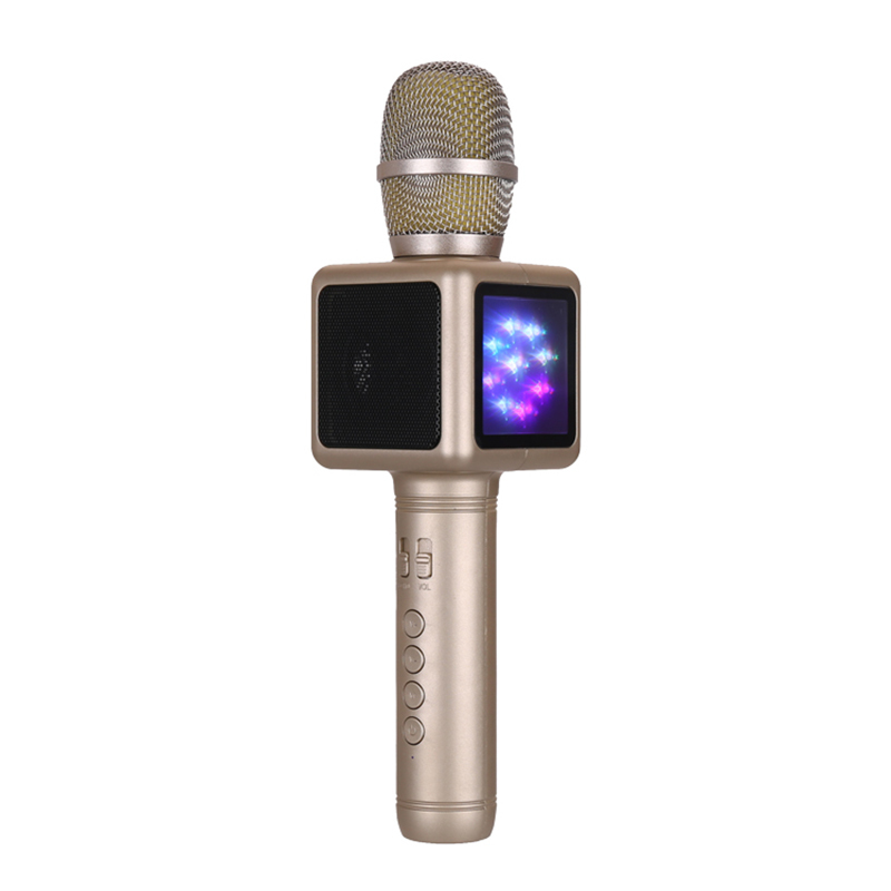 GAM-E101 Bluetooth sans fil karaoké micro avec fonction changeur de voix et lumière led colorée
