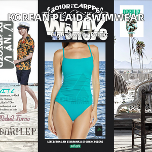 Traje de Baño de Dos Piezas para Mujer, Diseño Simple a Cuadros, Fabricado en Corea, Material Spandex/Poliéster, Relleno Extraíble, Cómodo y Elegante - Product Image 2