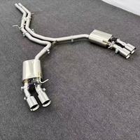 Système d'échappement Premium DZ Audi S5 3.0T en acier inoxydable poli miroir, épaisseur 1,5 mm, double tambour, double valve, quatre sorties