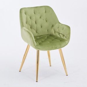 Tufted <strong>Velvet</strong> Armchair with Metal Legs Modern Accent <strong>Chair</strong> for Living Room Bedroom Home Furniture <strong>UK</strong> Market - Product Image 1