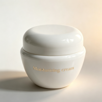 Pot cosmétique vide anti-fuite à double couche, design bulbeux, blanc, avec tampon doré, pour baume de soin, 5/10/20/30/50g