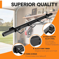 Support mural JH-Mech, revêtement en poudre antirouille noir, capacité de 350 lb avec 45 points d'ancrage °   Crochets de suspension en acier au carbone pour sac de golf et organisateur de clubs