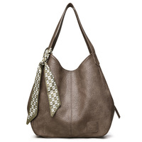 Sac fourre-tout vintage 2026 pour femme, grande capacité, en cuir PU souple, sac à bandoulière avec fermeture éclair, idéal pour l'export.