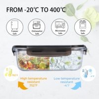 Boîtes de repas rapides avec couvercle, contenants de préparation de repas scellés, boîtes à lunch en verre pour la cuisine à domicile