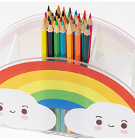 Porte-stylo acrylique créatif de grande capacité de grande valeur présentoir de stockage de fournitures de bureau présentoir de baril transfrontalier
