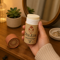 Stick déodorant biodégradable en bambou et kraft sur mesure, contenant des tubes en papier kraft avec revêtement en papier ciré