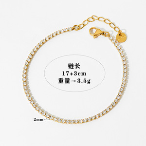 Bracelet à maillons en moissanite de luxe |   Chaîne en acier inoxydable glacée |   Finition PVD Or 18 carats |   Bijoux tendance unisexes scintillants et originaux - Product Image 6