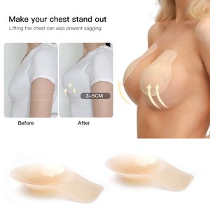 Couvre-sucette ultra-mince de forme personnalisée Push Ups Soutiens-gorge collants Bandes de poitrine en silicone solide - Product Image 4