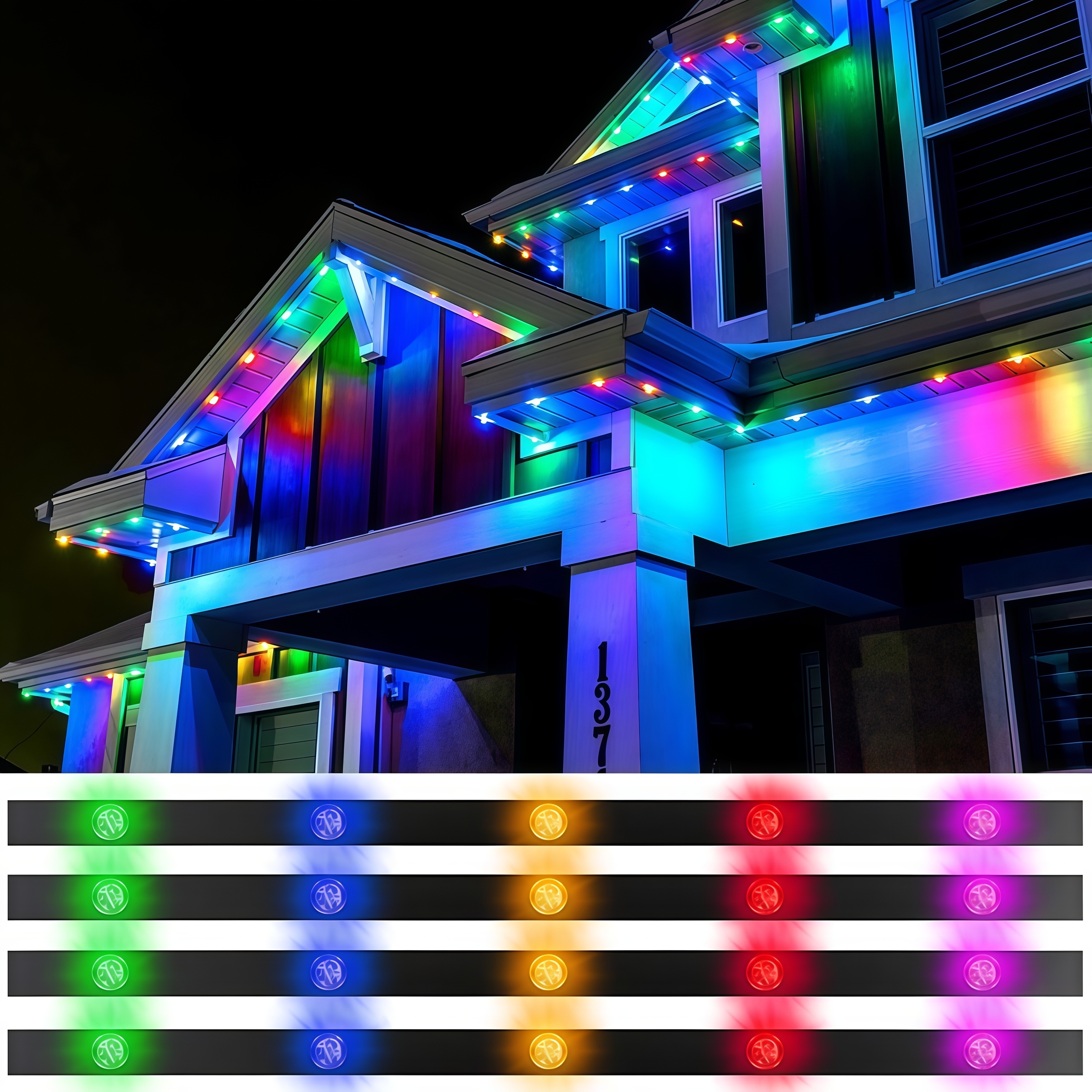 KCX Permanent Christmas Track Lights 30mm Diameter RGBW UCS2904 Gemstone Jellyfish Lights IP68 Waterproof Pixel LED Point