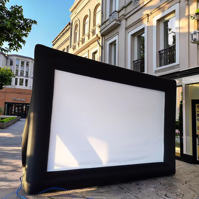 12-40ft PVC Inflatable Oxford Waterproof Outdoor Theater Projector Screen Blower Easy Setup Custom Size Plug Powered Party Event