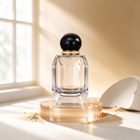 Nouvelle conception MUB, flacon de parfum en verre transparent de 100 ml à fond épais, col serti, pompe fine pressurisée de qualité supérieure, OEM