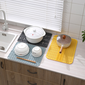 Silicone Drain Mat For Kitchen Sink Square Non Slip Sink <b>Protector</b> Bottom Pad - Product Image 2