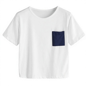 T-shirt à poche imprimé sérigraphié 100% Coton 180g Respirant Anti-boulochage Unisexe Manches Courtes Sport Décontracté Inde - Product Image 1