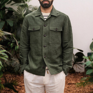 OEM personalizado estilo italiano <span class=keywords><strong>camisas</strong></span> de los hombres al por mayor de negocios Casual fiesta de lino ropa de trabajo chaqueta de comercio exterior <span class=keywords><strong>camisas</strong></span> - Product Image 1