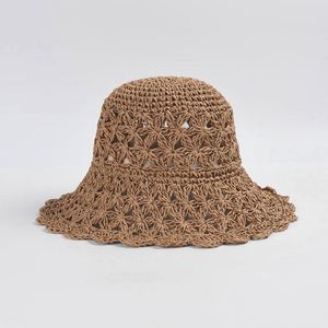 New Arrival Summer Hollow Paper <b>Straw</b> <b>Hat</b> Female Outdoor Large Brim Sunshade Sun Beach <b>Hat</b> - Product Image 3