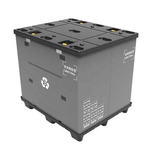 Heavy duty stackable removal packing nestable attached lid plastic storage crates