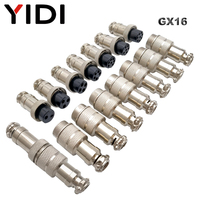 Connecteur GX16 en alliage de zinc/cuivre pour l'aviation, mâle/femelle, câble LC pour aviateur, 2 à 8 broches, prise circulaire à encliquetage, prise de connexion IP67 CE