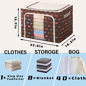 Factory 24L Waterproof Heavy Duty Modern Luxury Foldable Fabric Storage Box Oxford Cloth Quilt Blanket Home Clothing Organizer - Product Image 2