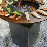 Plaque de cuisson en acier corten pour barbecue extérieur en acier corten foyers de barbecue en bois barbecue en plein air