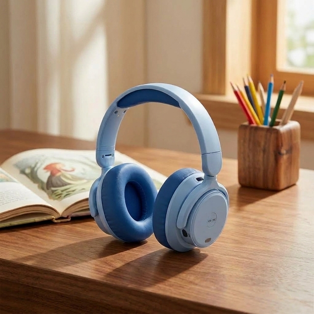Custom Logo Over-Ear Wireless Kids Headphones Foldable Stereo Sound Safe 85dB for V5.4 Active Noise Cancellation 30 Hours