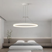 Lustre LED rond suspendu pour cuisine et salle à manger, style nordique moderne, noir, pour plafonds bas, décoration intérieure, pas cher