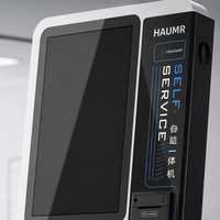 Kioscos de Autopago para Bibliotecas HAUMR, Terminal Multiauthenticación Táctil RFID de 21.5 Pulgadas con Inicio de Sesión por Rostro, Código QR y Tarjeta para Préstamo Inteligente de Libros