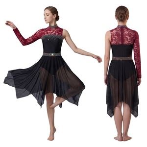 Traje de Danza Lírica para Mujer, Leotardo para Danza Moderna, Competiciones de Vals, Actuaciones en Escenario, Vestuario Contemporáneo - Product Image 2