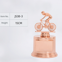 Trofeo de Metal de ciclismo dorado personalizado profesional caliente logotipo personalizado Zink Alloycrafts trofeo deportivo JS38