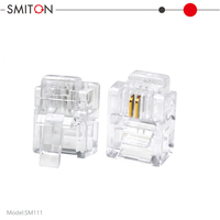 Connecteur téléphonique RJ11 transparent Cat3 6P2C UTP