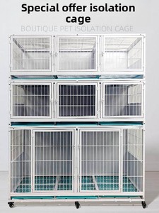Jaula de Aislamiento para Mascotas, Diseño de Caja de Hierro Forjado Sólido, Jaula de Gran Capacidad para Gatos, Perros y Conejos con Baño para Tiendas de Mascotas - Product Image 2