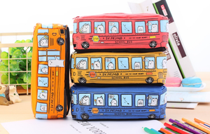 Cheap Factory Price Big Capacity School Pencil case Canvas Bag New Design Cute Bus Shape <strong>Pen</strong> <strong>Pouch</strong> for Elementary Student - Product Image 5