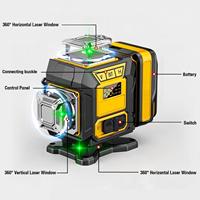 Niveau laser vert industriel 4D 16 lignes 360° auto-nivelant avec trépied, batterie 18650, garantie 1 an pour la rénovation DIY