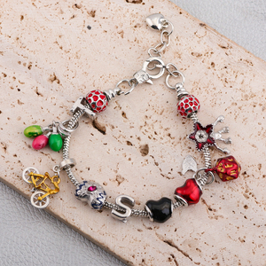 Pulsera de abalorios ajustable <span class=keywords><strong>con</strong></span> temática de película misteriosa Stranger, <span class=keywords><strong>con</strong></span> dijes de bicicleta, dados y globos, para regalo de fans - Product Image 6