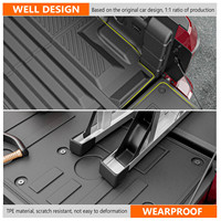 Compatible avec Nissan Frontier 2022-2025, revêtement de hayon TPE, style circulaire, luxe, ensemble complet, épaisseur 3,5 mm, tapis de benne de camion