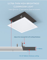 Éclairage LED industriel et commercial sans scintillement avec corps en aluminium, indice de protection IP65, LED SMD2835 - Compatible Clean-In-Place