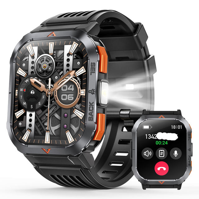 S50 Outdoor Sports Smart Watch 2.02 Inch Screen BT Calling 3ATM Waterproof Large Memory 400mAh Large Battery Smartwatch