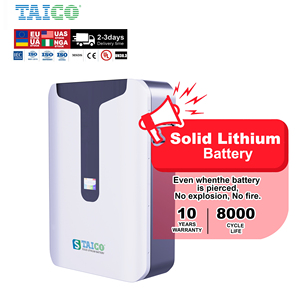 TAICO 5KW 10KW 15KW <strong>Solar</strong> <strong>Panel</strong> <strong>Battery</strong> <strong>Pack</strong> System 6000 Cycles Lifepo4 Wall Mounted 25.6V 48V 51.2V CAN Communication Port - Product Image 4