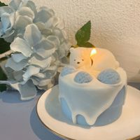 Bougie d'aromathérapie artisanale en cire de soja mélangée, motif petit ours endormi mignon, pour un cadeau de fête d'anniversaire qui réchauffe le cœur