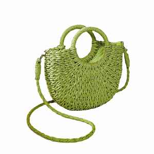 2024 Hot Sale <b>Paper</b> <b>Straw</b> Beach Bag Small Size Beach Shoulder Bag <b>Straw</b> Bag J0202 - Product Image 4