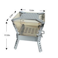 Poêle à bois pliable en acier inoxydable Luling avec verre haute température, barbecue d'extérieur durable