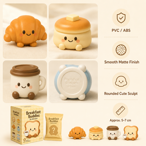 Caja Sorpresa Personalizada OEM ODM <span class=keywords><strong>de</strong></span> la Serie <span class=keywords><strong>de</strong></span> Comida Breakfast Buddies, Muñeco Coleccionable en Miniatura Kawaii, Muñeco <span class=keywords><strong>de</strong></span> PVC Personalizado - Product Image 4