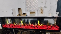 Cheminée électrique moderne en métal de 2000 mm avec écran LCD, télécommande, 7 couleurs changeantes pour une utilisation en intérieur