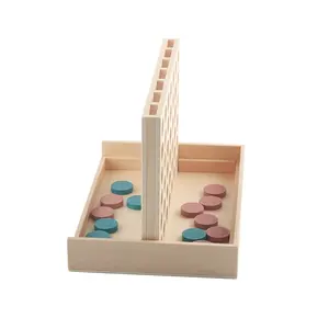 Kids Wood Educational Toy Chinese Manufacturer Wholesale Wooden Board Game 4 In A Row Learning Toys For Kids Early Educational