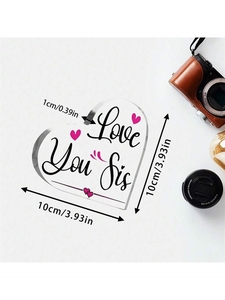 1 adorno de corazón acrílico encantador para cumpleaños de <span class=keywords><strong>hermanas</strong></span>, Día de San Valentín, decoración de escritorio para el hogar versátil - Product Image 2