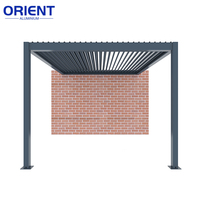 Auvent à persiennes motorisé extérieur en aluminium Montage facile Patio Terrasse Terrasse Cour Jardin Pergolas Cadre en alliage Arche en verre