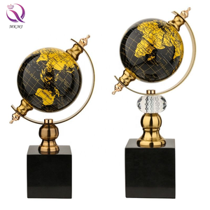 डेस्कटॉप स्थलीय दुनिया प्रकाश लक्जरी धातु आभूषण आधुनिक इनडोर सजावटी संगमरमर आधार दुनिया घर कार्यालय सजावट के लिए - Product Image 5