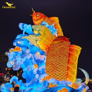 Chinese Silk Lantern Large Festival Lantern Show Waterproof LED Lights Diwali Thanksgiving Customized Designs - Product Image 4