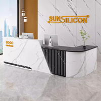 Comptoir de caisse en forme d'arc, petite table de bar pour boutique, armoire, salon de beauté/salon de coiffure/magasin de vêtements/bureau d'accueil d'angle 100 cm